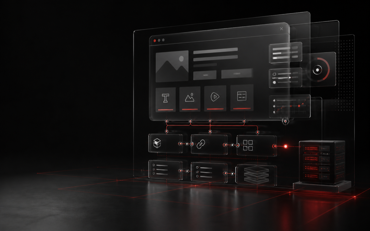Modulares Web- und Softwaresystem mit verbundenen Komponenten